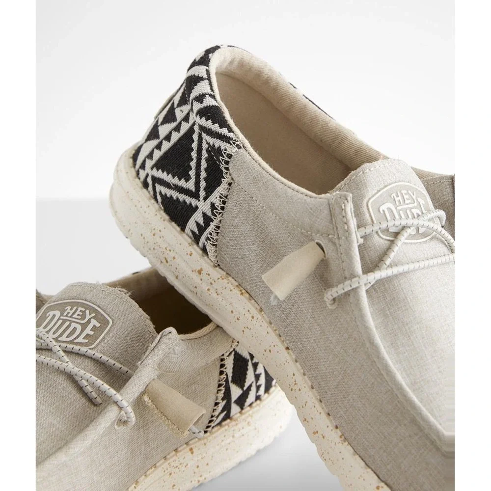 Hey Dude Men's Wally Funk Jacquard‎ Bungee Beige Aztec Shoes Slip-On Size 9 New